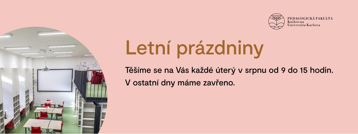 Letáček s otevírací dobou knihovny, v textové formě ho najde dále na stránce