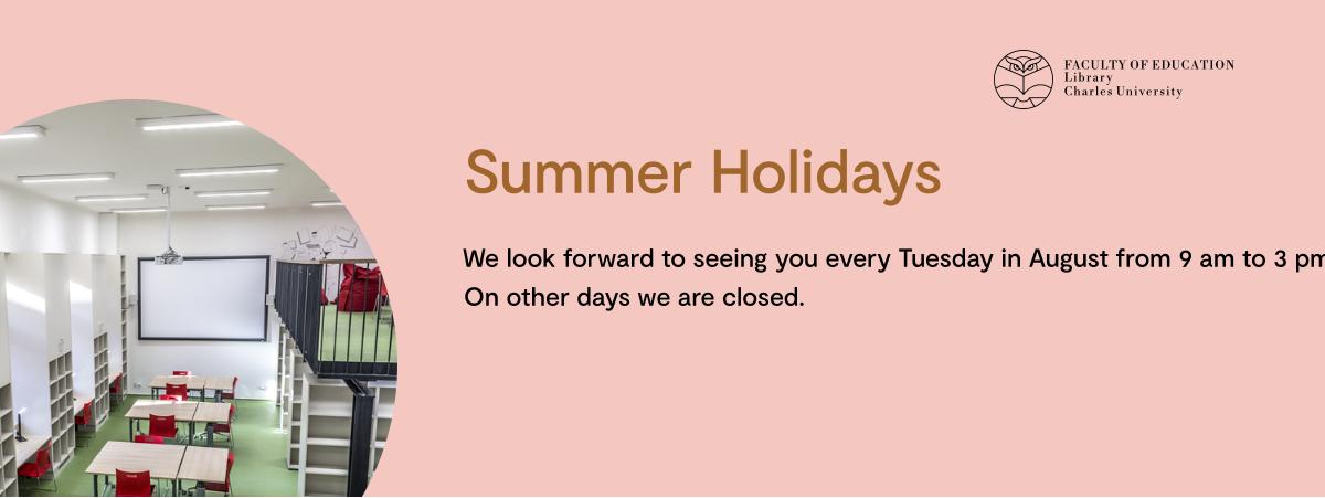 Opening hours of the library. You can find it in text form further on this page.